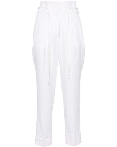 Peserico Pleat-detail Cropped Pants - White