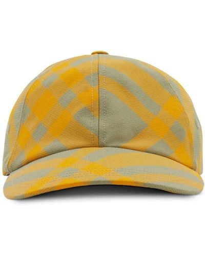 Burberry Check Baseball Cap - Yellow