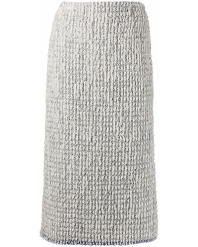 Thom Browne Tweed Blanket Stitch Knitted Skirt - Gray