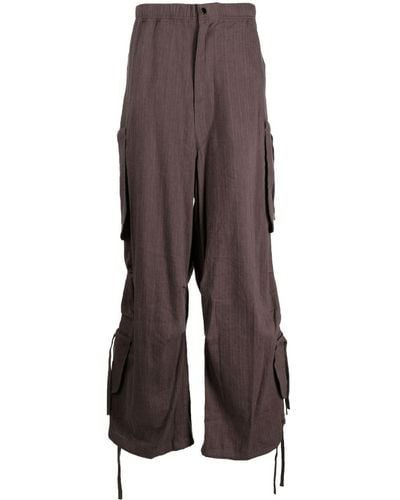 Sasquatchfabrix. Strap-detailing Loose-fit Trousers - Brown