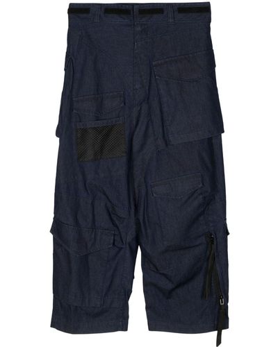 Junya Watanabe Wide-leg cargo trousers - Blau