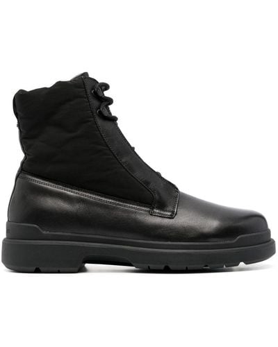 Calvin Klein Padded-panel Lace-up Boots - Black