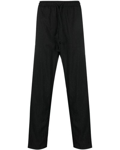 DIESEL Pantalones rectos con logo en jacquard - Negro