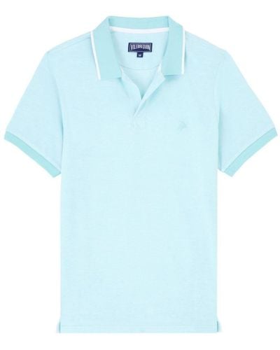 Vilebrequin Logo-embroidered Organic Cotton Polo Shirt - Blue