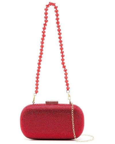 Serpui Emma Rhinestone-embellished Clutch Bag - Red