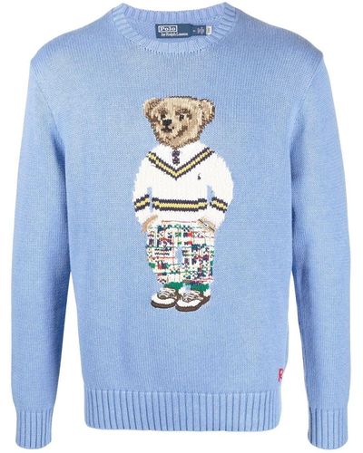 Polo Ralph Lauren Pullover mit Polo Bear-Intarsie - Blau