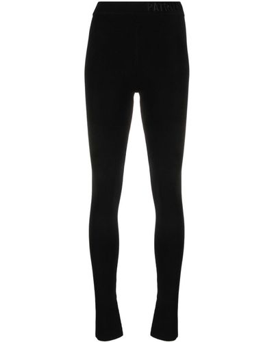 Patrizia Pepe Essential Logo-waistband leggings - Black