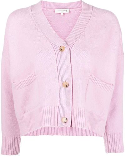 Mackintosh Kelle V-neck Wool Cardigan - Pink