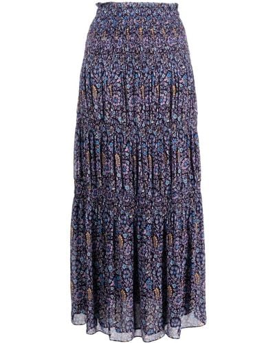 Isabel Marant Paisley-print Midi Skirt - Blue