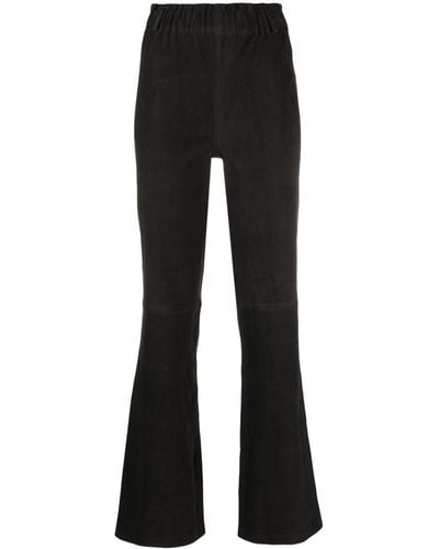 Arma Flared Leather Trousers - Black