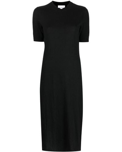 Barrie Side-slit Cashmere Midi Dress - Black