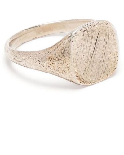 Werkstatt:münchen Scratched Sterling-silver Signet Ring - Natural