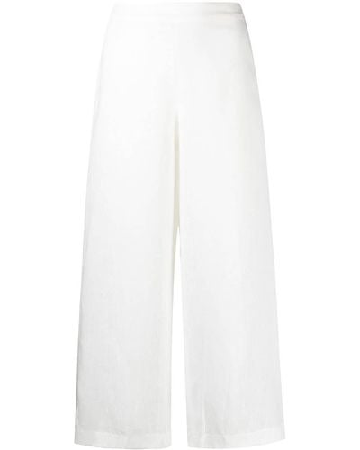 Ermanno Scervino High-rise Wide-leg Linen Trousers - White