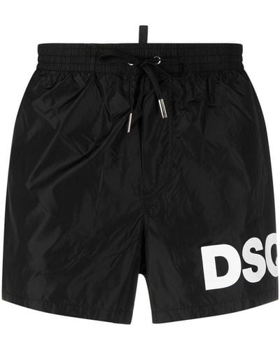 DSquared² ディースクエアード ロゴ トランクス水着 - ブラック