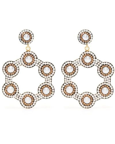 SORU Baroque Pearl Hoop Earrings - Metallic