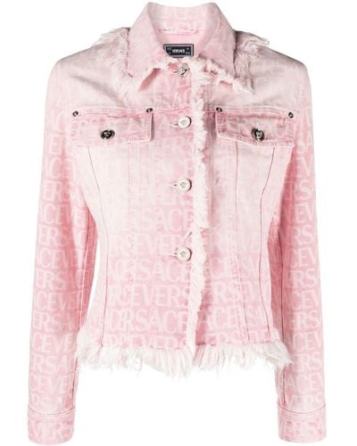 Versace Jeansjacke mit Monogramm - Pink