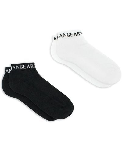 Armani Exchange Logo-intarsia Ankle Socks - White