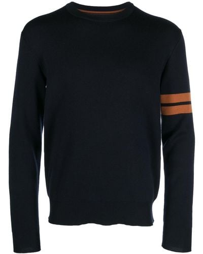 Zegna ストライプディテール セーター - ブラック