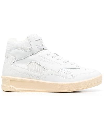 Jil Sander Basket Mid Leather Sneakers - White