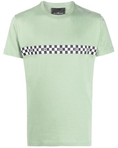 John Richmond Camiseta con estampado ajedrezado - Verde