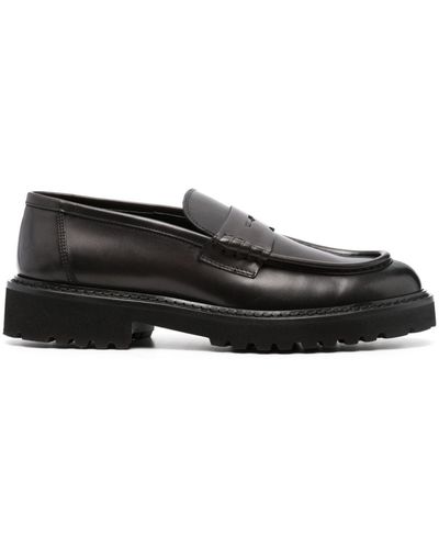 Doucal's Penny-strap Leather Loafers - Black