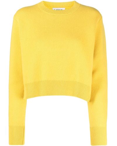 Lanvin Cropped-Pullover mit Rundhalsausschnitt - Gelb