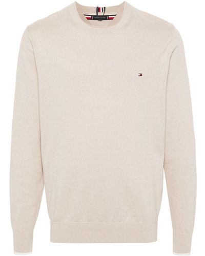 Tommy Hilfiger Mouline Organic Cotton C Neck - White