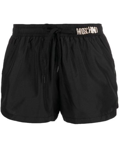 Moschino Logo-plaque Swim Shorts - Black