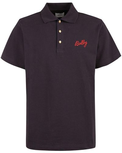 Bally Poloshirt Met Geborduurd Logo - Blauw