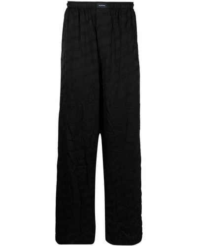 Balenciaga Crease-effect Pyjama Trousers - Black