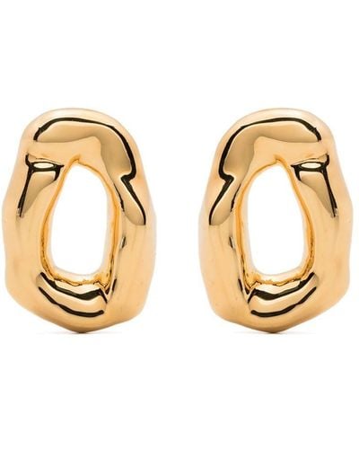 Colville Engraved-logo Chunky Stud Earrings - Metallic