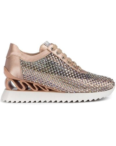 Le Silla Gilda 60mm Crystal-embellished Trainers - Brown