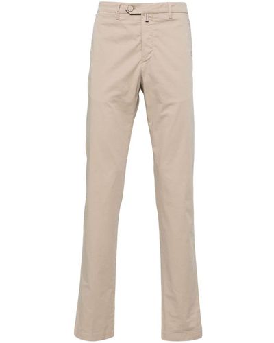Kiton Cotton Slim-fit Trousers - Natural