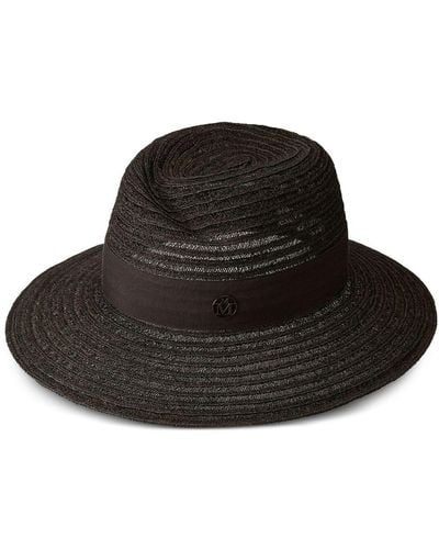 Maison Michel Virginie Straw Fedora Hat - Black
