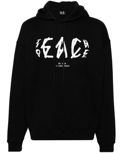 44 Label Group Hoodie à logo Peace - Noir