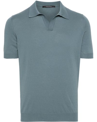 Tagliatore Knitted Polo Shirt - Blue