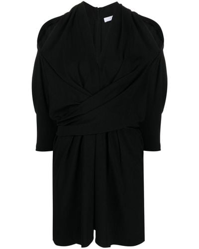 IRO Robe drapée à manches longues - Noir