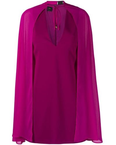 Pinko Semi-sheer Cape Mini Dress - Purple