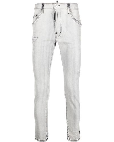 DSquared² Skinny-Jeans mit Logo-Print - Grau