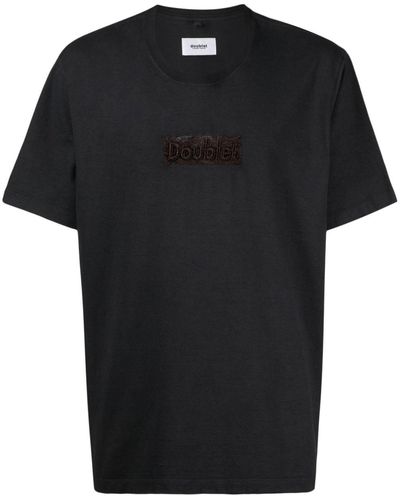Doublet Logo-patch Organic Cotton T-shirt - Black