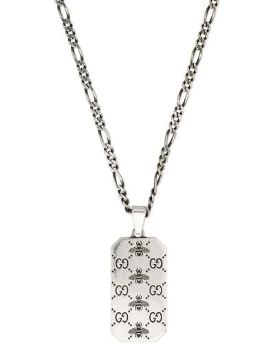 Gucci Signature Sterling- Pendant Necklace - Metallic
