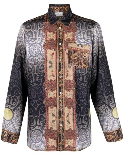 Pierre Louis Mascia Overhemd Met Paisley-print - Blauw
