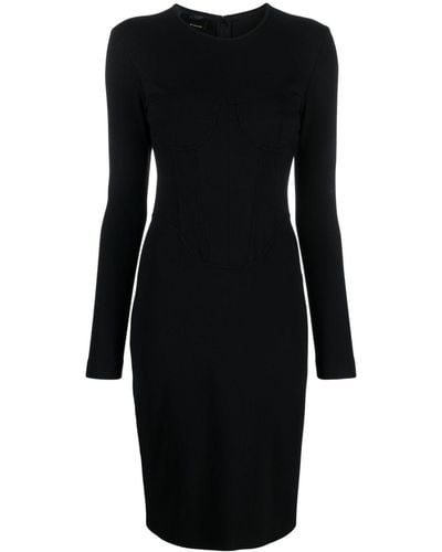 Pinko Corset-style Long-sleeve Minidress - Black