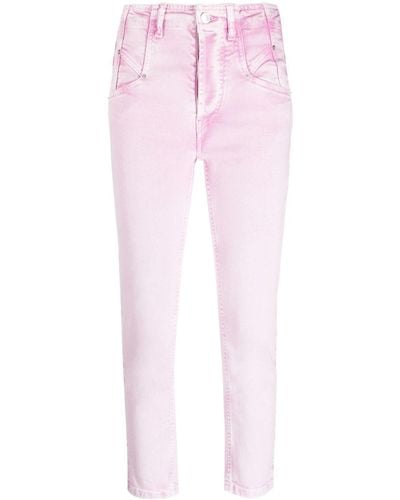 Isabel Marant Niliane High-waisted Cropped Jeans - Pink
