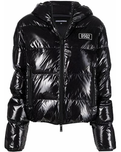 DSquared² Hooded Puffer Down Jacket - Black