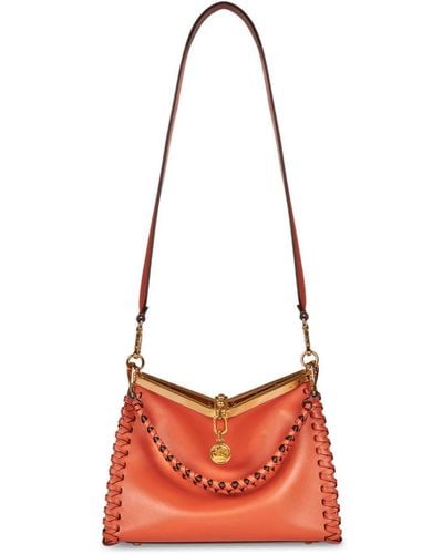Etro Orange Vela Medium Bag With Thread Work - Red