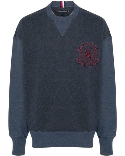 Tommy Hilfiger Sweater Met Geborduurd Logo - Blauw