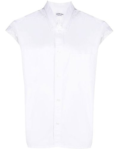 Balenciaga Raw-hem Shirt - White