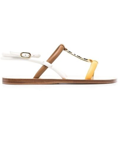 Fendi O'lock Flat Sandals - Brown