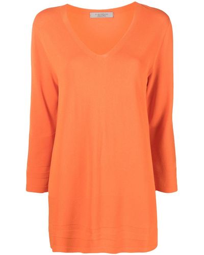 D.exterior V-neck Fine-knit Sweater - Orange